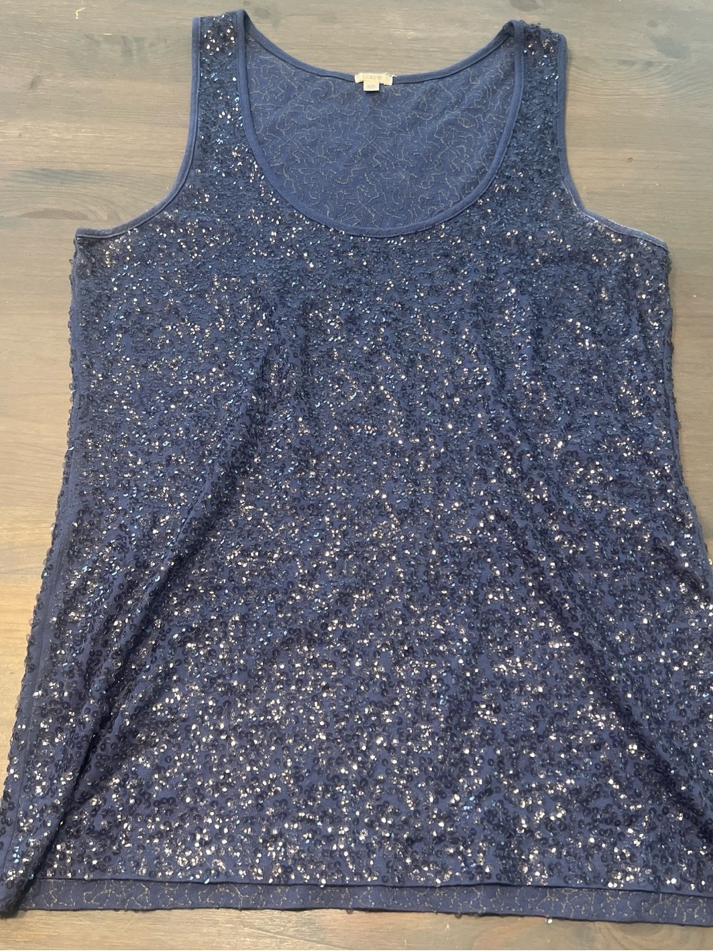 J. Crew Navy Sequin Scoop Tank